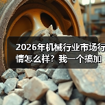 2026年机械行业市场行情怎么样？我一个搞加工的朋友亏了30万