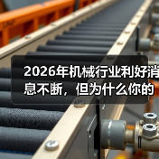 2026年机械行业利好消息不断，但为什么你的厂子还在亏？（图4）